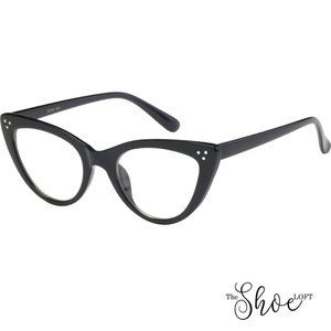 The Shoe Loft Accessories - Black or Tortoise Non-Prescription Cat Eye Glasses The Shoe Loft Accessories - Black or Tortoise Non-Prescription Cat Eye Glasses